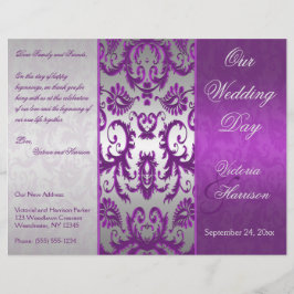 Programa de matrimonio Silver y Purple Damask II