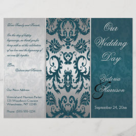 Programa de matrimonio Silver y Verde azulado Dama