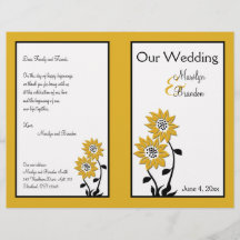 Programa de matrimonio simple de girasoles