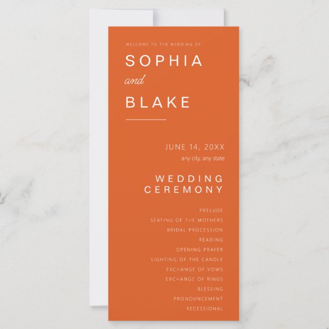 Programa de matrimonio simple para Naranjas de fue (Anverso)