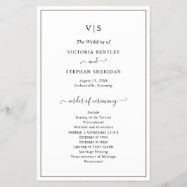 Programa de matrimonio simple y elegante