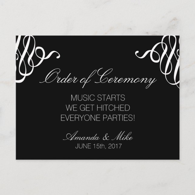 Programa de matrimonio simple y gracioso (Anverso)