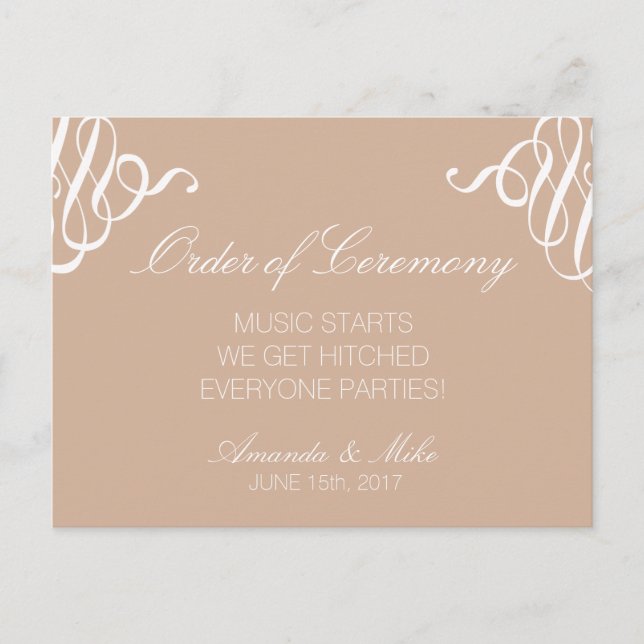 Programa de matrimonio simple y gracioso (Anverso)