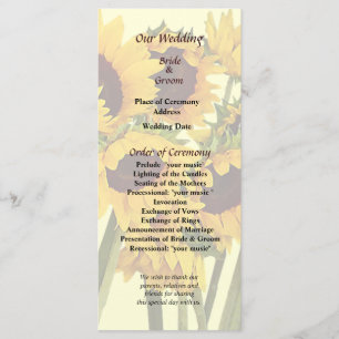 Programa de matrimonio Sunflower