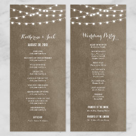 Programa de matrimonio Taupe String Lights