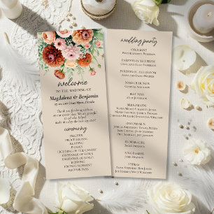 Programa de matrimonio Terracotta Rubor & Cream Fl