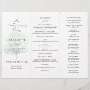 Programa de matrimonio Tri-Fold de árbol polvorien