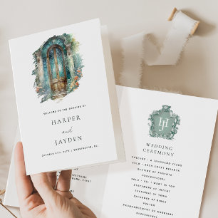 Programa de matrimonio Verde azulado, verde, azul