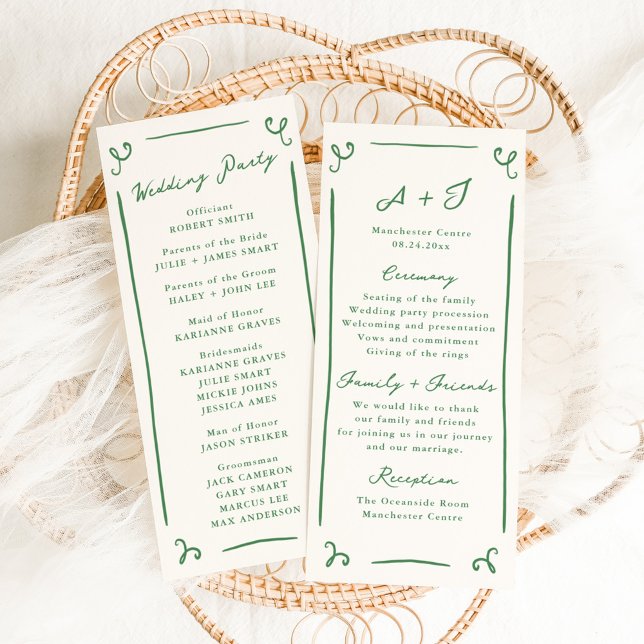 Programa de matrimonio verde por mano caprichosa + (Subido por el creador)
