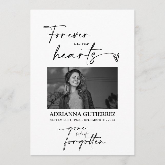 Programa de memoria funeral de fotografía Minimali (Anverso)