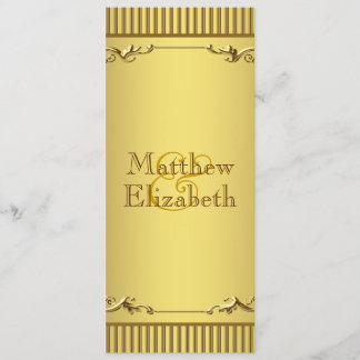 Programa de menú Boda de oro elegante