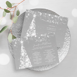 Programa de menú Boda de plata de árbol de navidad