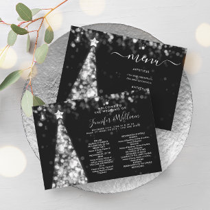 Programa de menú Boda de plata de árbol de navidad