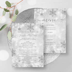 Programa de menú de Boda de Invierno de Plata Fest