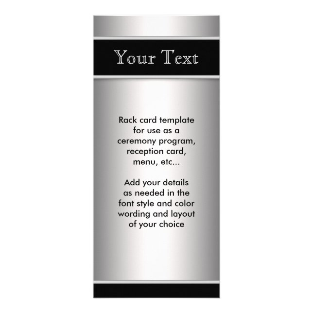 Programa de menú de plata y negro (Frente)