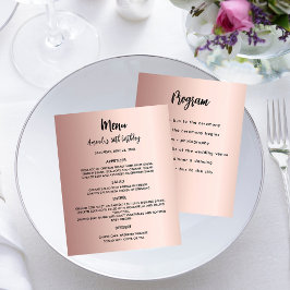 Programa de menú rosa presupuesto de fiesta de cum