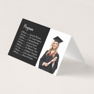Programa de mesa de graduación plegable en tienda
