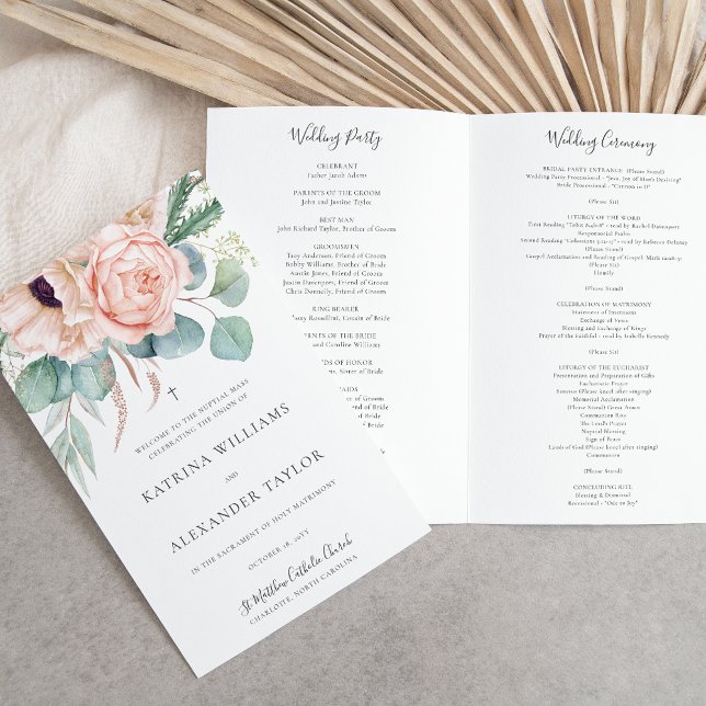 Programa de Misa de Boda Católica Boho de Katrina (Subido por el creador)