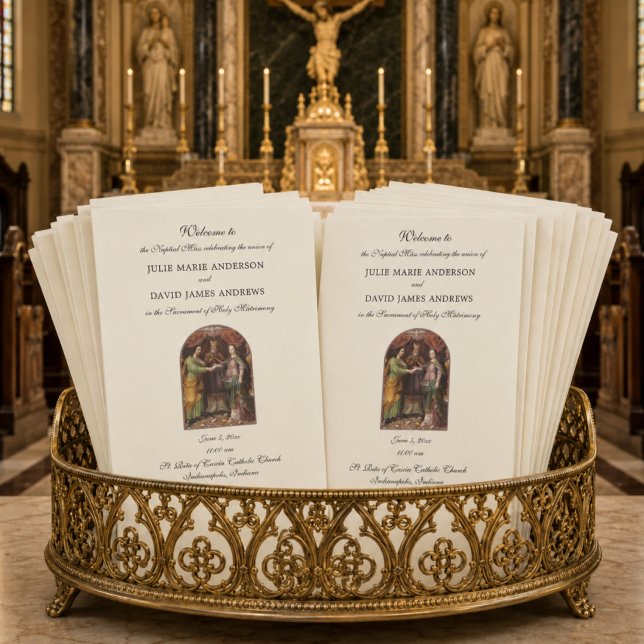 Programa de Misa de Boda Católica Elegante (Subido por el creador)