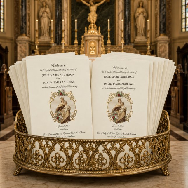 Programa de Misa de Boda Católica Elegante (Subido por el creador)