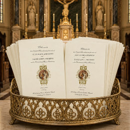 Programa de Misa Latina de Boda Católica Elegante