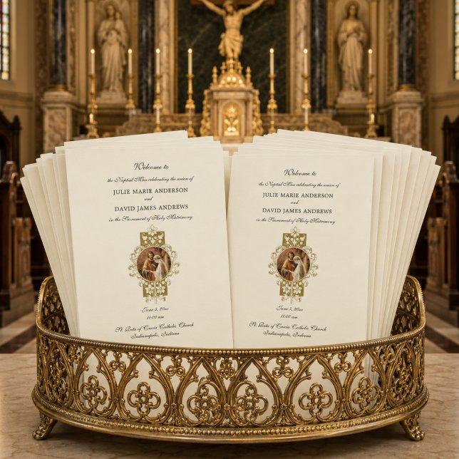 Programa de Misa Latina de Boda Católica Elegante (Subido por el creador)