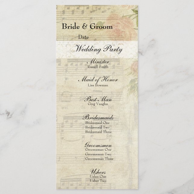 Programa de Música Victoriana y Boda Rosa (Anverso)