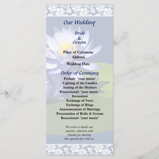 Programa de nubes de agua morada en la boda Sunshi (Anverso)