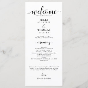 Programa de Orden de Boda Elegante de Ceremonia