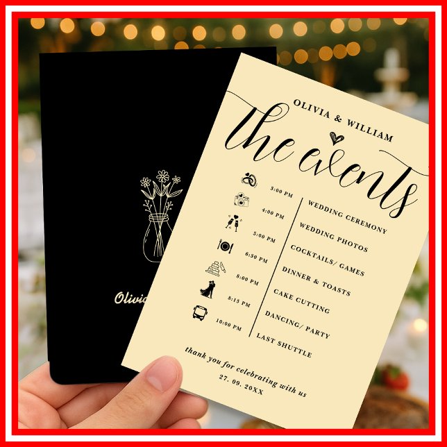 Programa de Orden de Eventos de Boda Amarillo Mant (Subido por el creador)