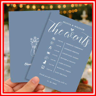 Programa de Orden de Eventos de Boda Azul Polvorie