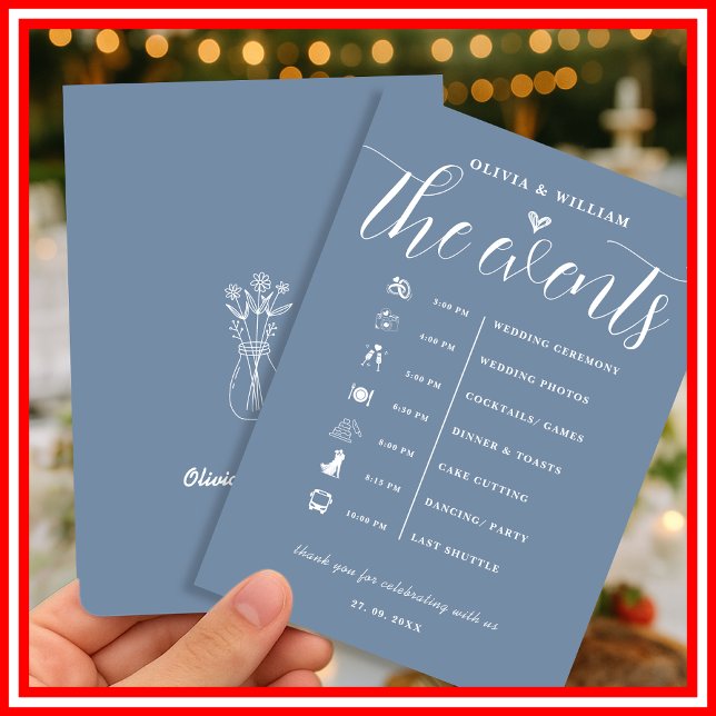 Programa de Orden de Eventos de Boda Azul Polvorie (Subido por el creador)