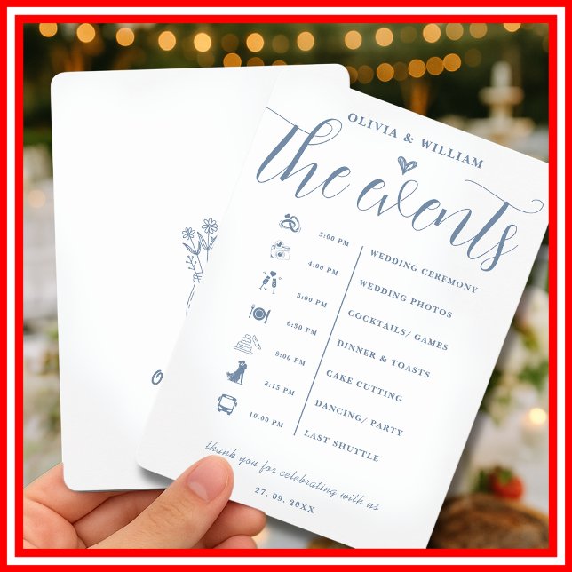 Programa de Orden de Eventos de Boda Azul Polvorie (Subido por el creador)