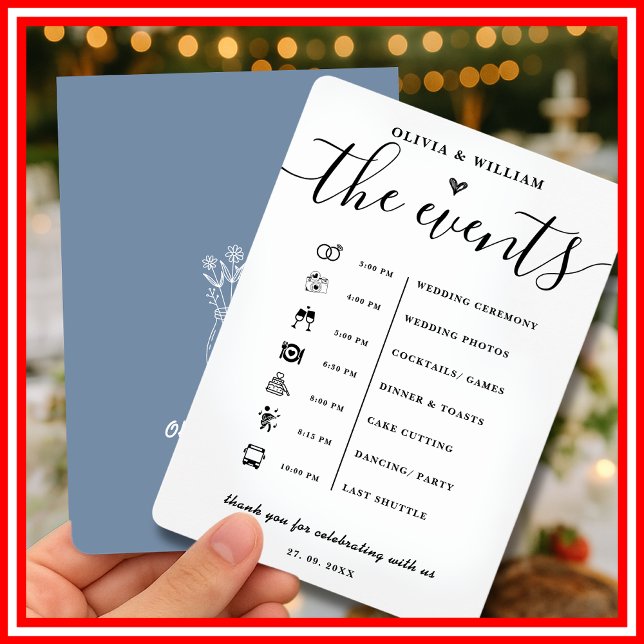 Programa de Orden de Eventos de Dusty Blue Boda (Subido por el creador)