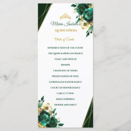 Programa de Orden de Eventos de Quinceañera Verde