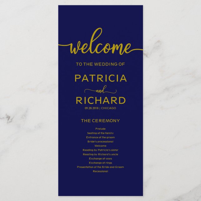 Programa de Orden de Servicio boda de la Marina de (Anverso)