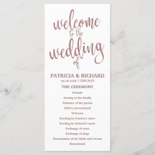 Programa de Orden de Servicio de Boda Escritura Ro