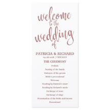 Programa de Orden de Servicio de Boda Escritura Ro