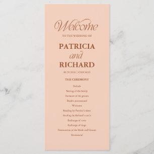 Programa de Orden de Servicio de Boda Minimalista 
