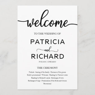 Programa de Orden de Servicio de Ceremonia de Boda
