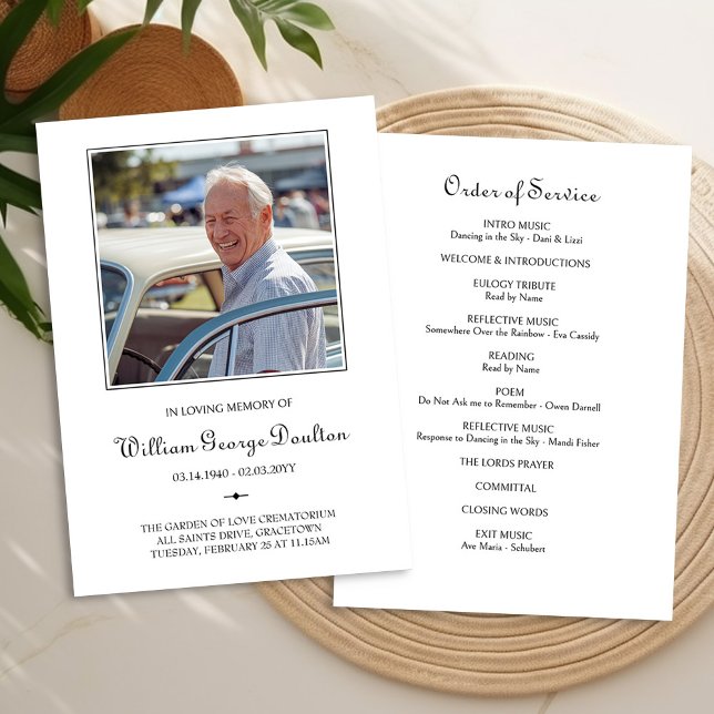 Programa de Orden de Servicio de Funeral con Foto  (Funeral Order of Service Program with photo by Darling & May)