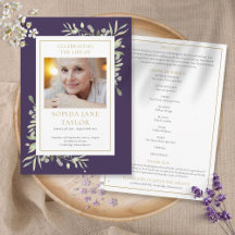 Programa de orden de servicio de funeral conmemora