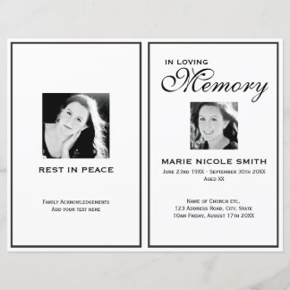 Programa de Orden de Servicio de Funeral en Blanco