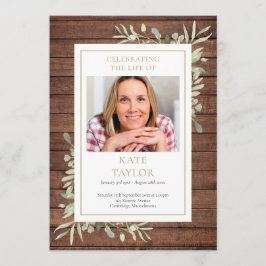 Programa De Orden De Servicio De Funerales Rústico