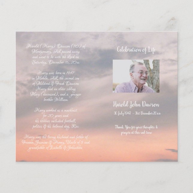 Programa de Orden de Servicio del Funeral de la Fo (Anverso)