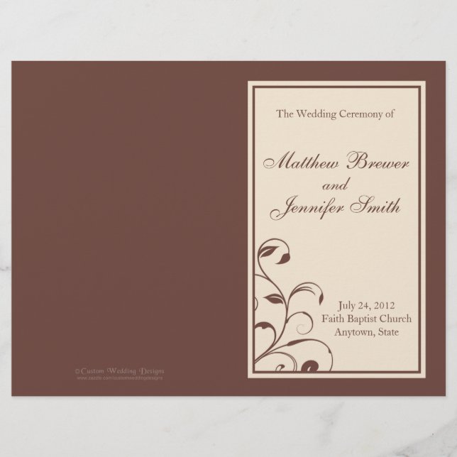 Programa de Orden de Servicio y Ceremonia del boda (Anverso)