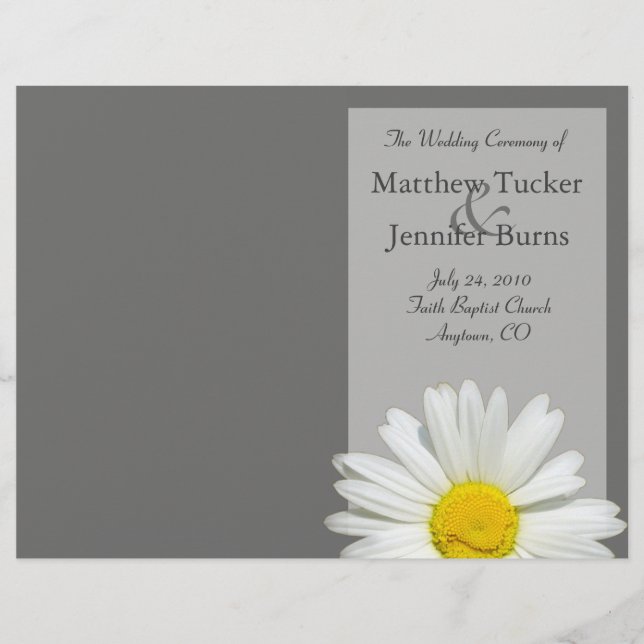 Programa de Orden de Servicio y Ceremonia del boda (Anverso)