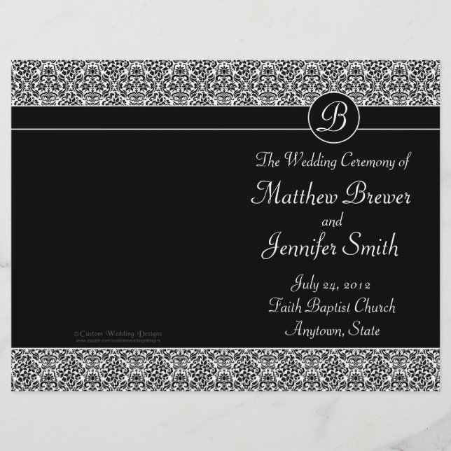 Programa de Orden de Servicio y Ceremonia del boda (Anverso)