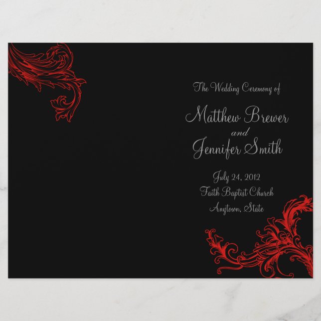 Programa de Orden de Servicio y Ceremonia para Bod (Anverso)