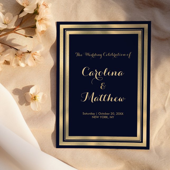 Programa de oro azul marino y elegante de lujo (Luxury stylish modern navy blue gold Program )